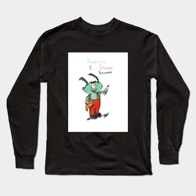 Plankton Stewie Long Sleeve T-Shirt by RedLobertin